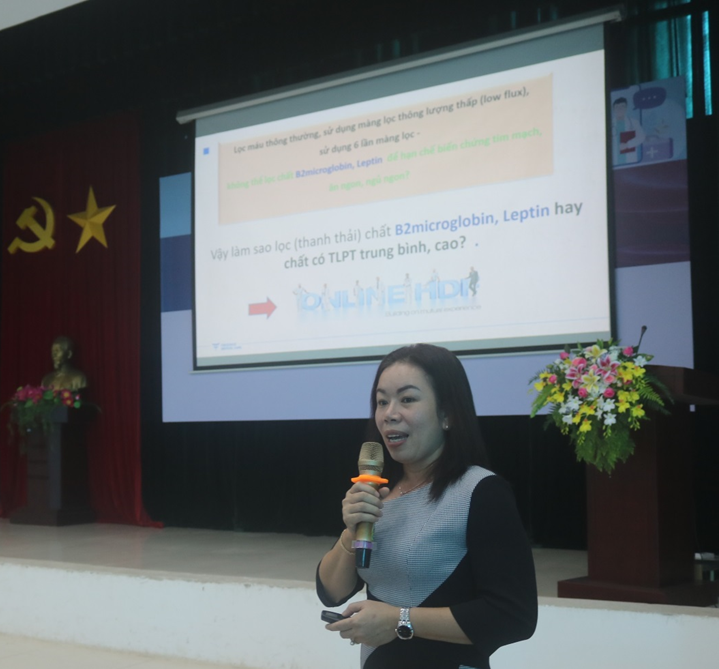 BS. Nguyễn Thị Bình chia sẻ chuyên đề “Vai trò lọc máu Online - HDF trong việc giảm tỷ lệ tử vong cho bệnh nhân lọc máu”