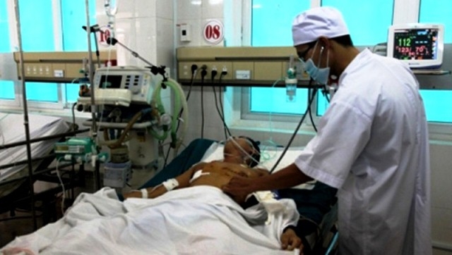 Bệnh nhân Nguyễn Văn H đang được chăm sóc tại Bệnh viện đa khoa tỉnh Quảng Trị.